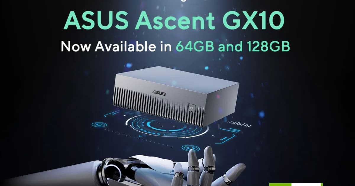 ASUS Ascent GX10 64GB ra mắt: mini PC AI dựa trên NVIDIA DGX Spark, chạy mô hình 30 đến 35 tỷ tham số